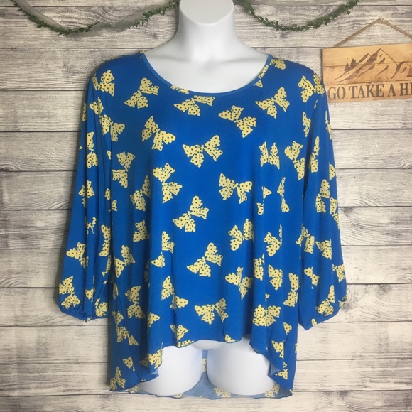 Jon & Anna Tops - 4/$25 Jon & Anna Yellow Bow 3/4 Sleeve Top